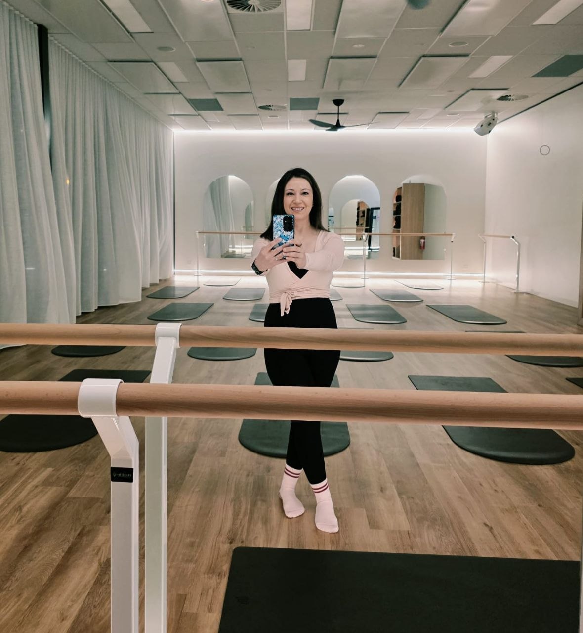 Sodi, owner of Sodi Pilates, in the Pilates studio